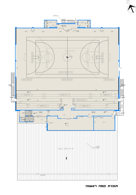 אולם ספורט רמלה - תוכנית קומה ראשונה